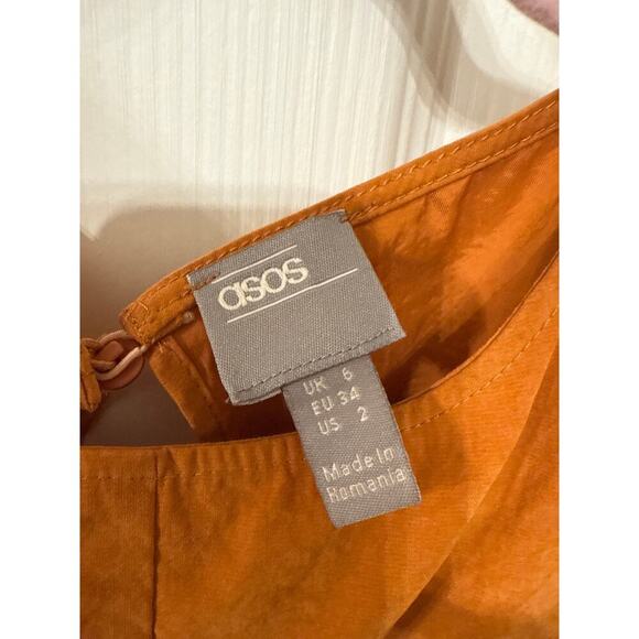 ASOS Minimal Jumpsuit with Ruching Detail and Keyhole Back in Mustard, 2 - Picture 7 of 10